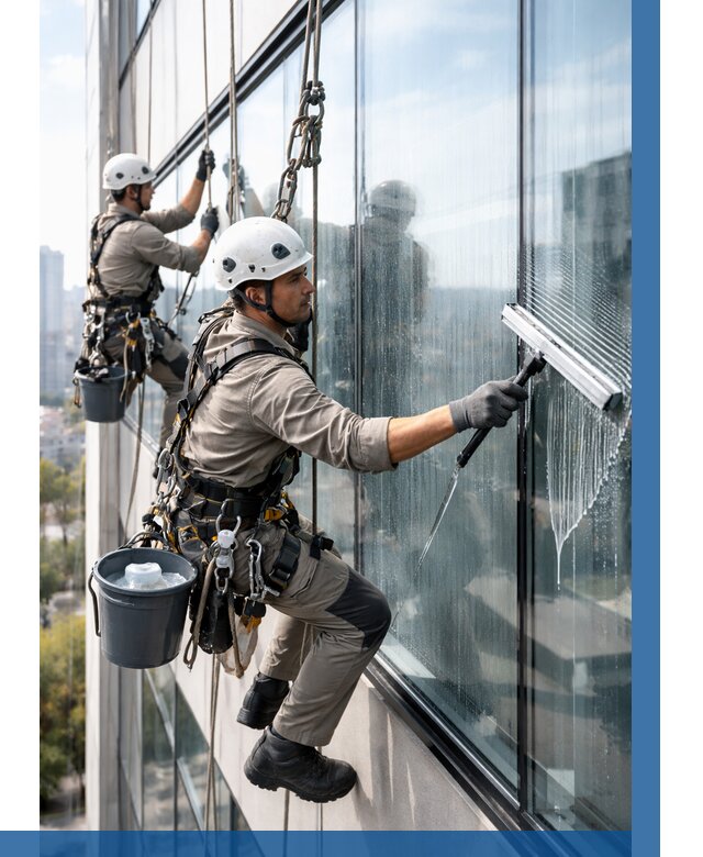 Мойка окон альпинистами в Апатитах от 4667 р. | ВЫСОТНИК-Птт