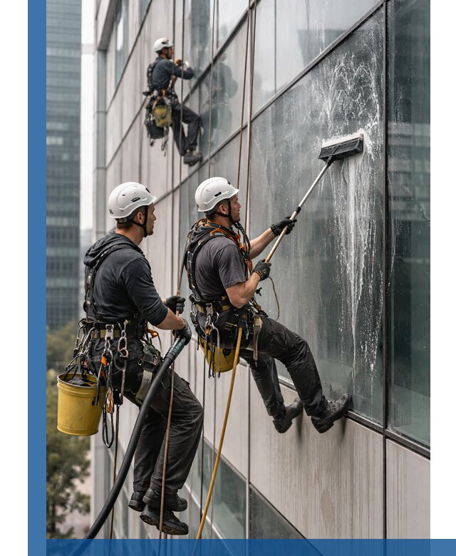 Профессиональная высотная мойка фасадов зданий в Апатитах