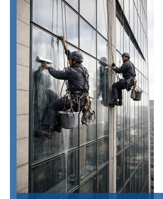 Профессиональная мойка стеклянных фасадов зданий в Апатитах