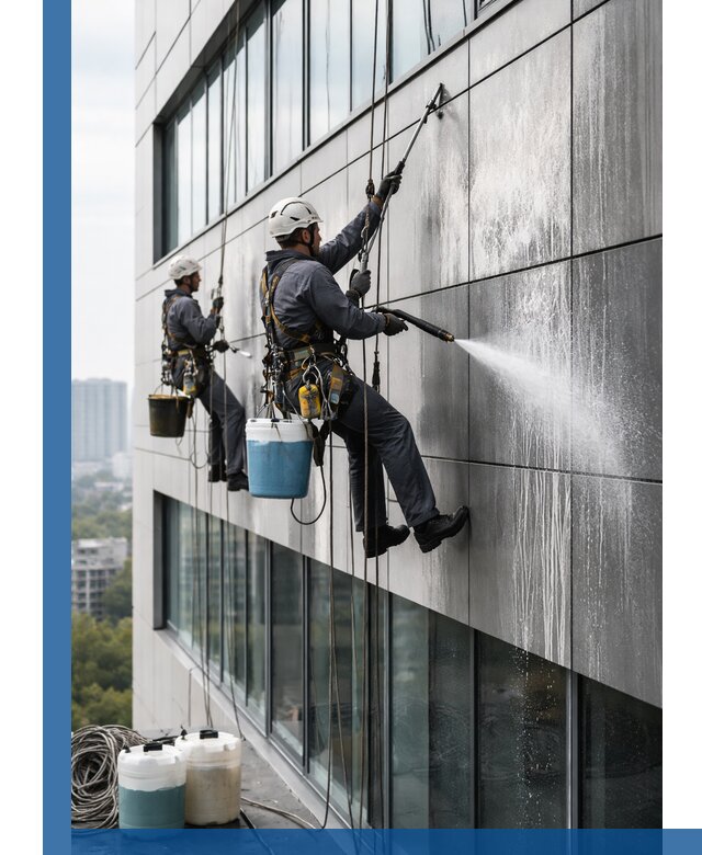 Профессиональная мойка вентилируемых фасадов в Апатитах