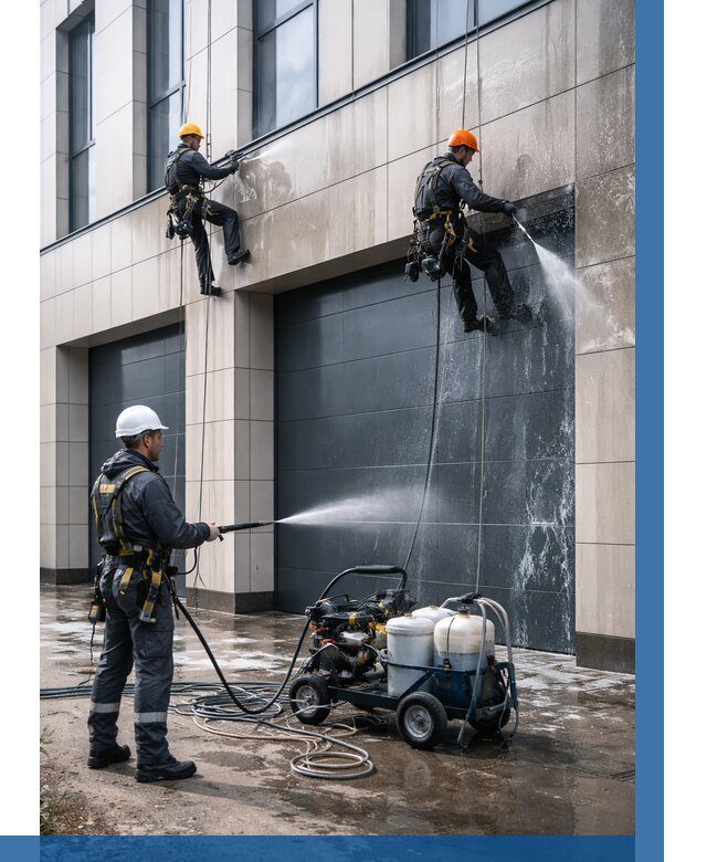 Послестроительная мойка фасада в Апатитах от 311 р. | ВЫСОТНИК-Птт