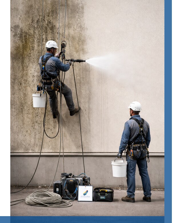 Очистка фасада от плесени в Апатитах от 311 р. | ВЫСОТНИК-Птт