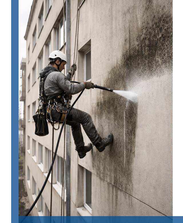 Профессиональная очистка фасадов от плесени в Апатитах