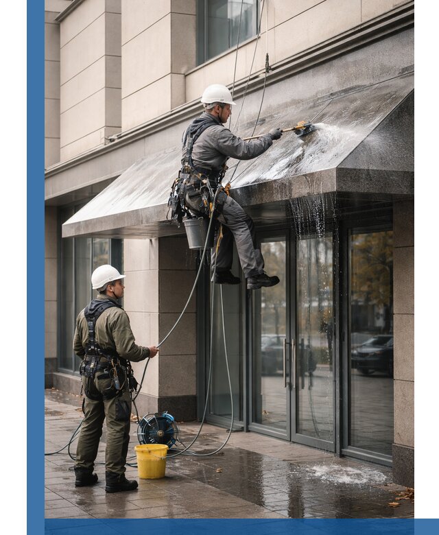 Профессиональная мойка козырьков и навесов в Апатитах