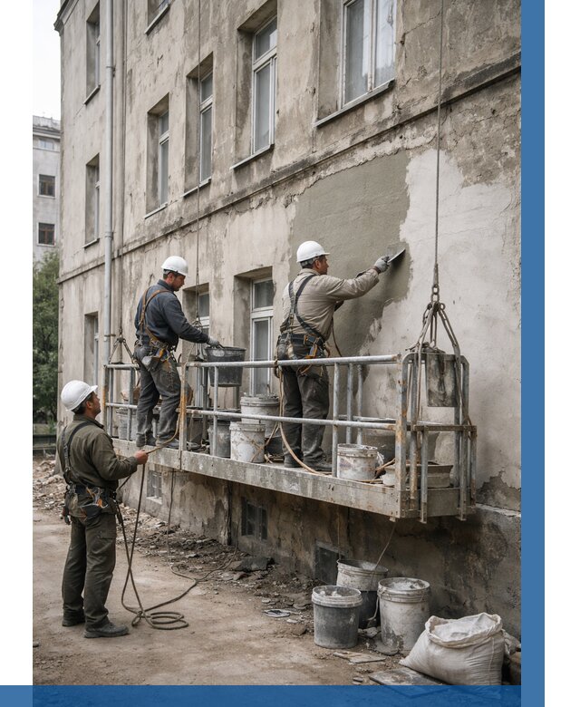 Капитальный ремонт фасада в Апатитах от 4356 р. | ВЫСОТНИК-Птт