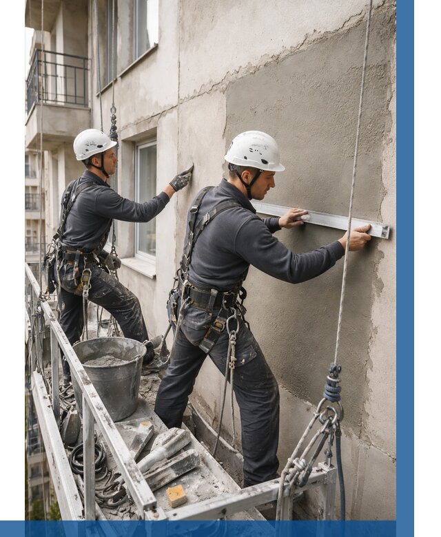 Штукатурка фасада на высоте в Апатитах от 933 р. | ВЫСОТНИК-Птт