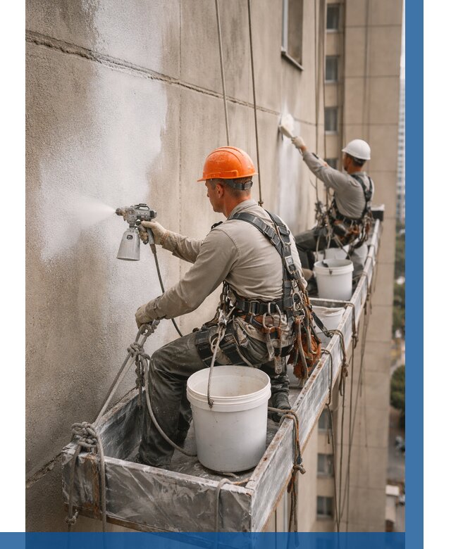 Грунтовка фасада на высоте в Апатитах от 124 р. | ВЫСОТНИК-Птт