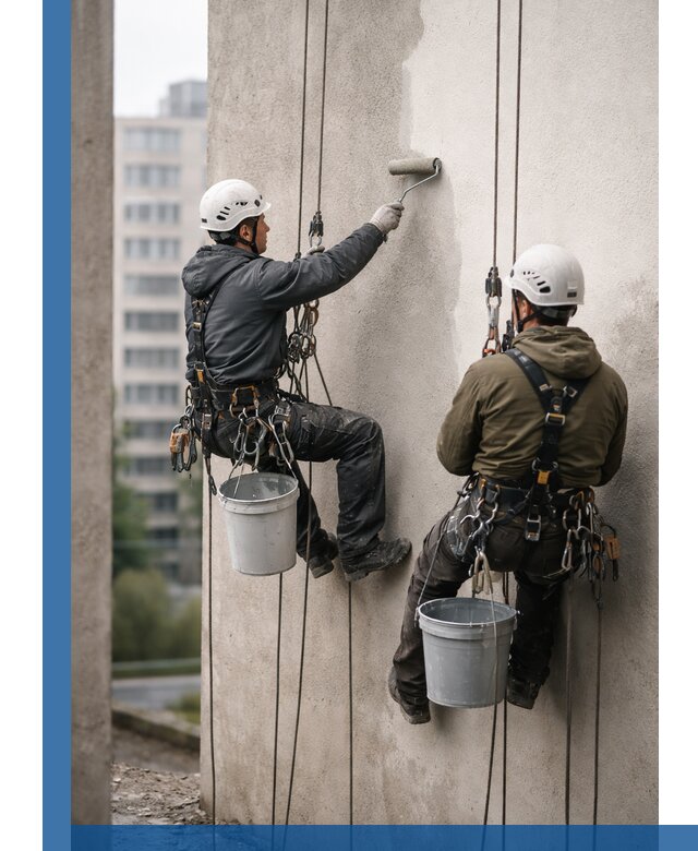 Покраска фасадов высотными альпинистами в Апатитах с гарантией