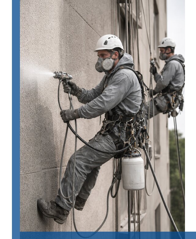 Безвоздушная покраска фасадов зданий в Апатитах профессионально