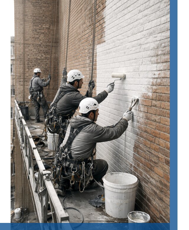 Покраска кирпичного фасада в Апатитах от 363 р. | ВЫСОТНИК-Птт