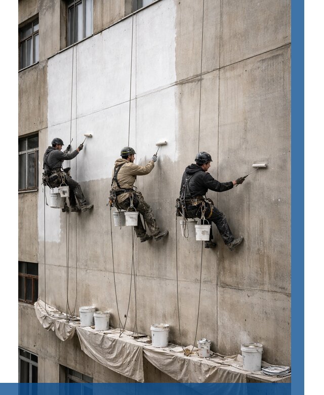 Покраска бетонного фасада в Апатитах от 363 р за м2 | ВЫСОТНИК-Птт