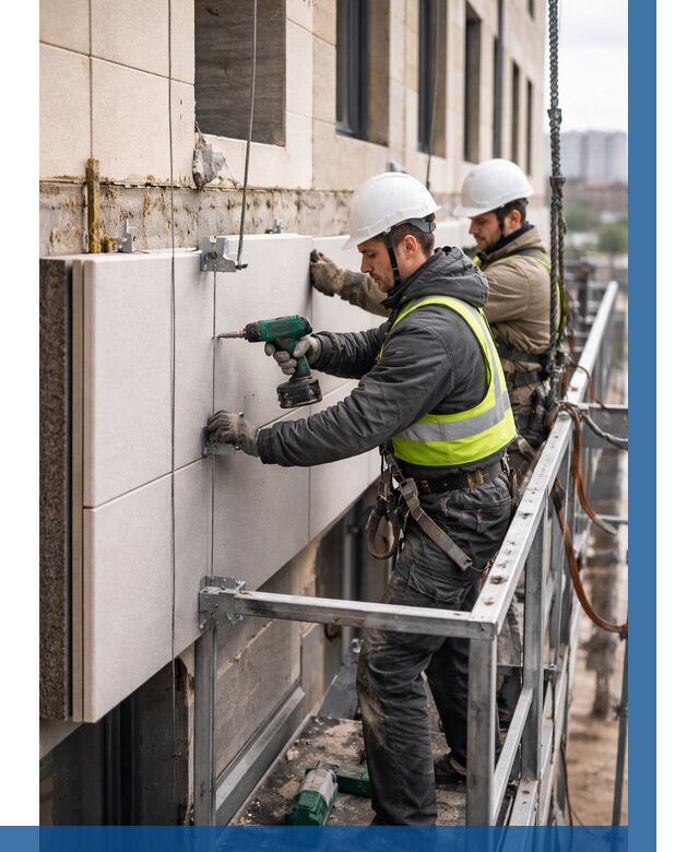 Монтаж фасадных термопанелей в Апатитах от 1556 р. | ВЫСОТНИК-Птт