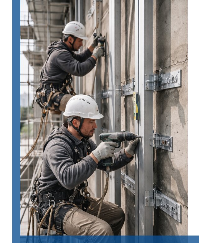 Монтаж и крепление подсистемы вентфасада в Апатитах