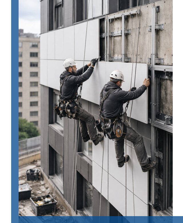 Монтаж композитных панелей фасада в Апатитах под ключ