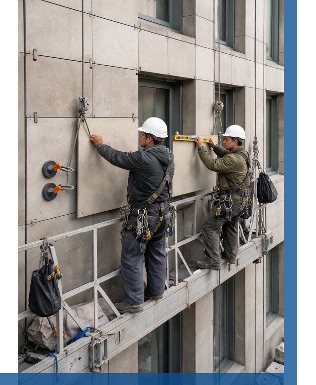 Монтаж керамогранита на фасад в Апатитах от 2593 р. | ВЫСОТНИК-Птт