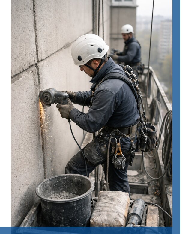 Штробление межпанельных швов в Апатитах от 1245 р. | ВЫСОТНИК-Птт