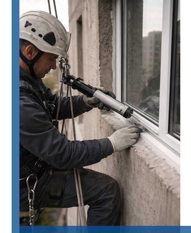 Герметизация оконных швов снаружи в Апатитах профессионально