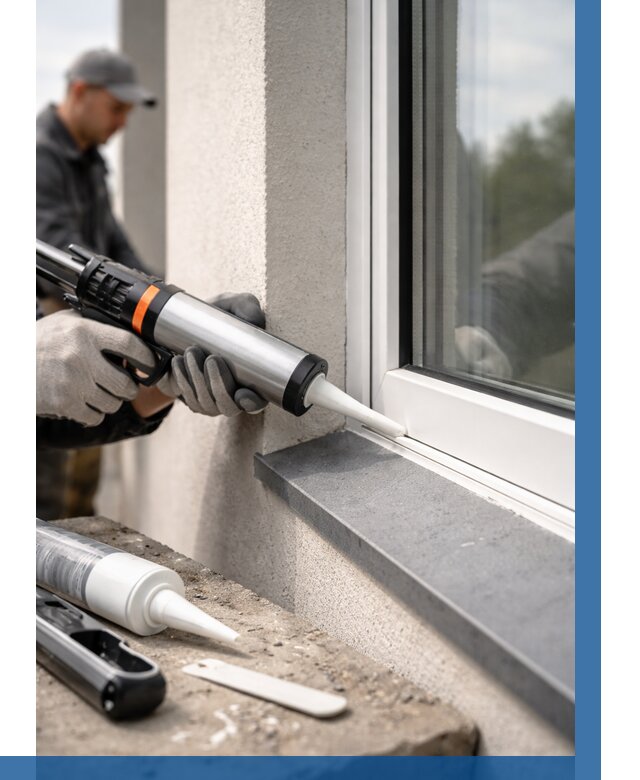 Герметизация монтажных швов окон в Апатитах от 674 р. | ВЫСОТНИК-Птт