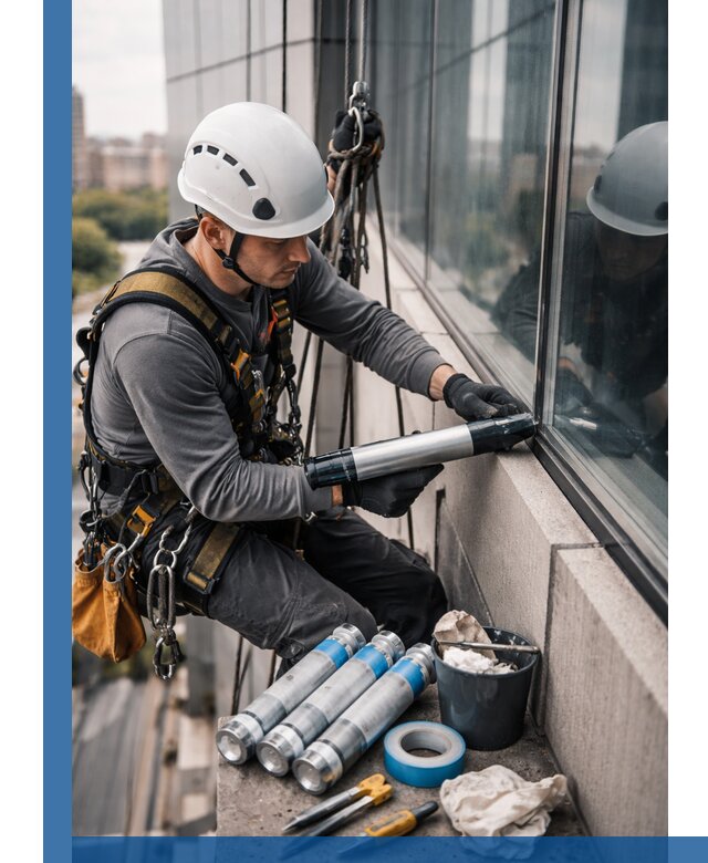 Герметизация стыков витража в Апатитах для герметичных фасадов