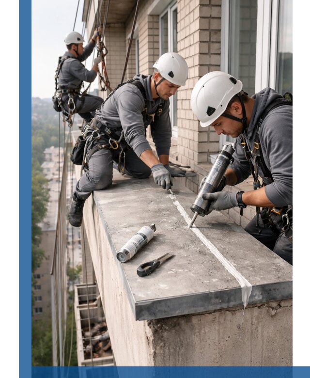 Герметизация балконного козырька в Апатитах профессионально