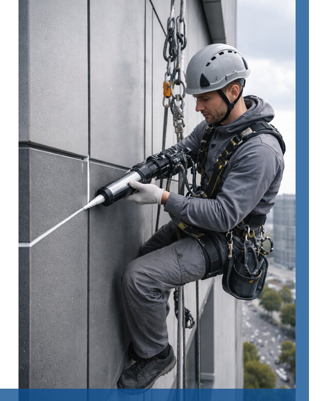 Герметизация стыков фасадных панелей в Апатитах от 6742 р.| ВЫСОТНИК-Птт