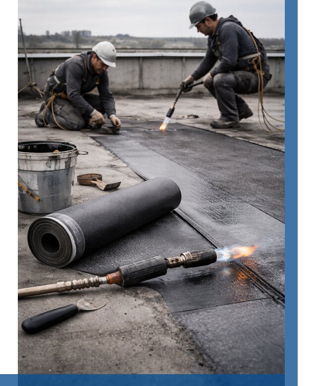 Ремонт рулонной кровли в Апатитах от 674 р. | ВЫСОТНИК-Птт