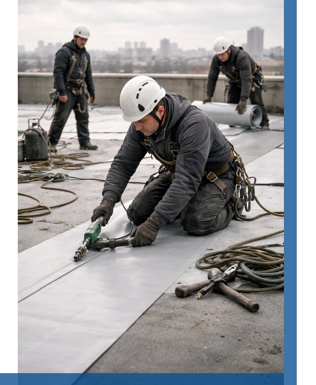 Ремонт мембранной кровли в Апатитах от 1867 р./м2 | ВЫСОТНИК-Птт