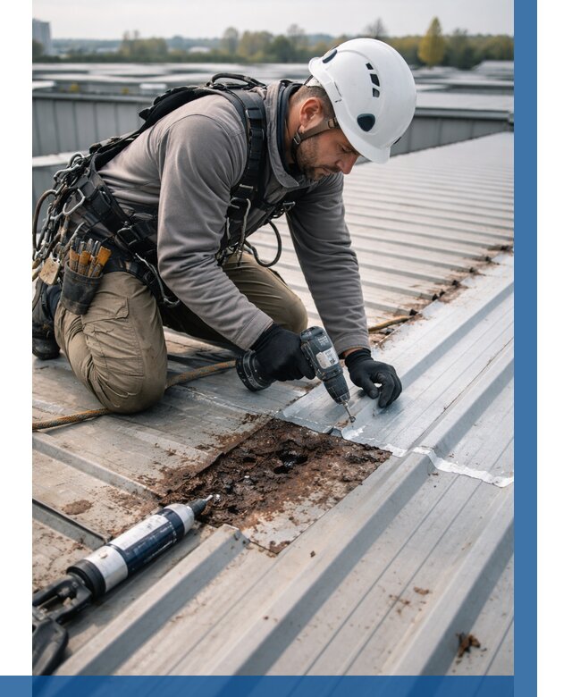 Ремонт профнастила на кровле в Апатитах от 726 р. | ВЫСОТНИК-Птт