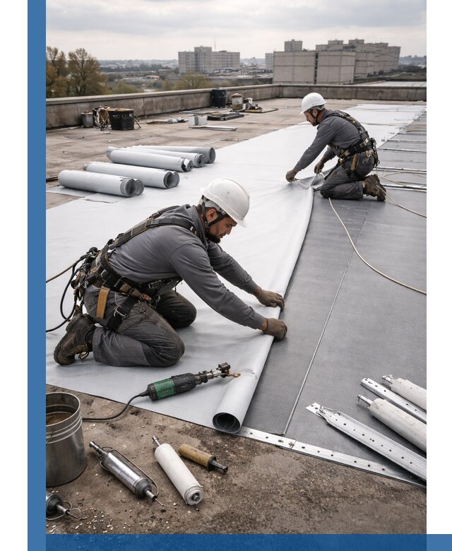 Монтаж мембранной кровли в Апатитах для промышленных зданий