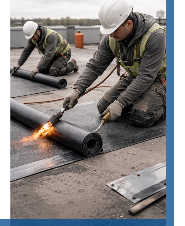 Монтаж наплавляемой кровли в Апатитах от 882 р. — ВЫСОТНИК-Птт