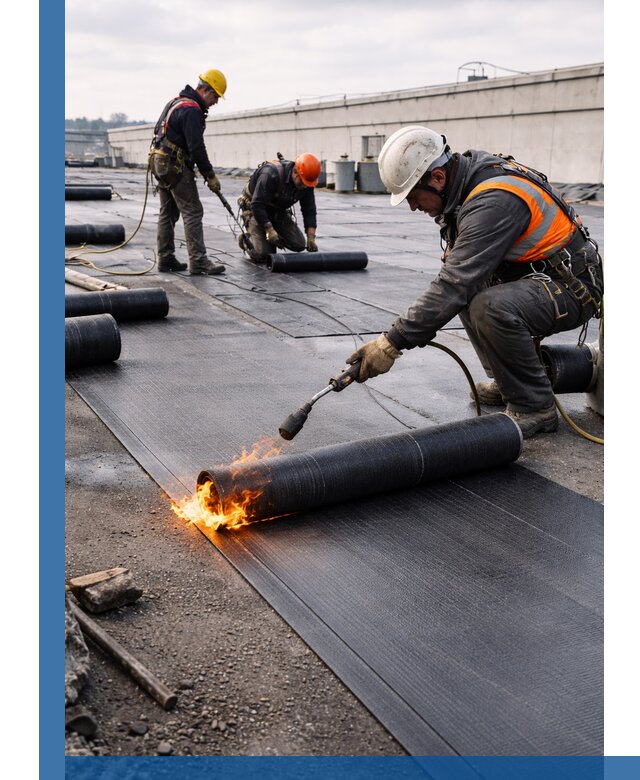 Монтаж наплавляемой кровли в Апатитах профессионально