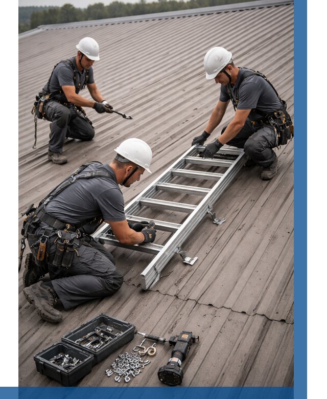 Монтаж кровельной лестницы в Апатитах от 4667 р. | ВЫСОТНИК-Птт