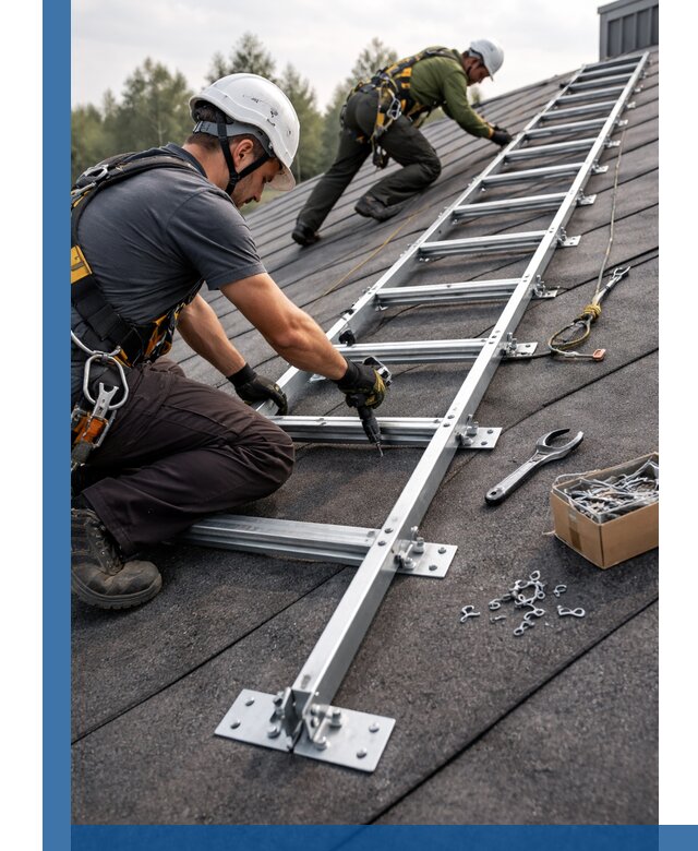 Профессиональный монтаж кровельной лестницы в Апатитах под ключ
