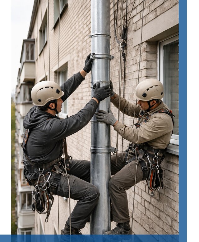 Замена водосточных труб в Апатитах от 6742 р. | ВЫСОТНИК-Птт