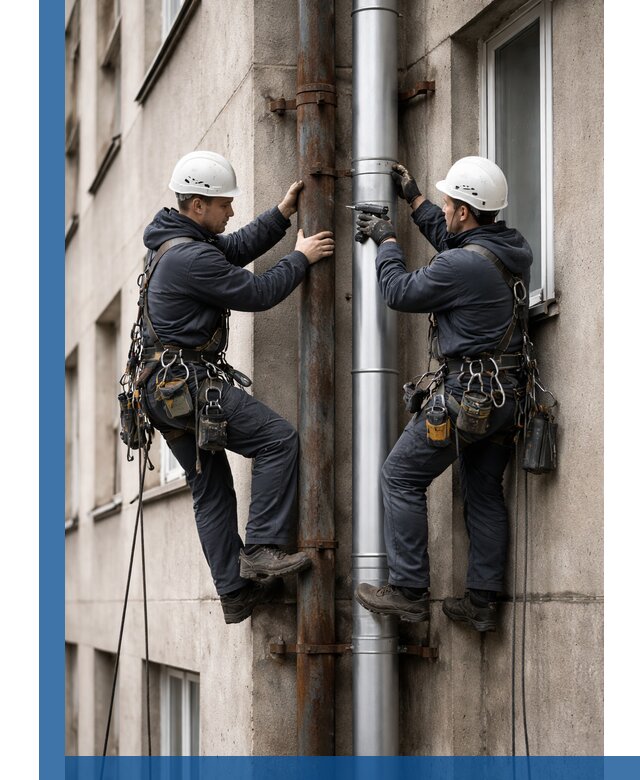 Замена водосточных труб в Апатитах: монтаж и демонтаж под ключ