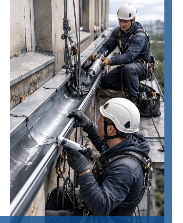 Ремонт водосточных желобов в Апатитах от 6742 р. | ВЫСОТНИК-Птт