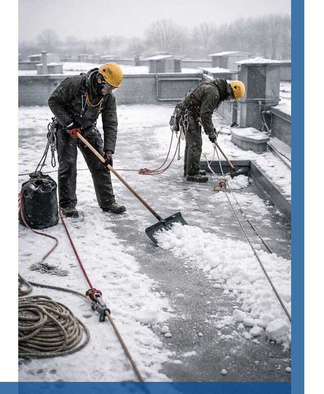 Очистка крыши от снега в Апатитах от 7779 р. | ВЫСОТНИК-Птт