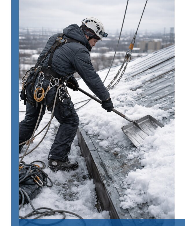 Профессиональная очистка кровли от снега и наледи в Апатитах
