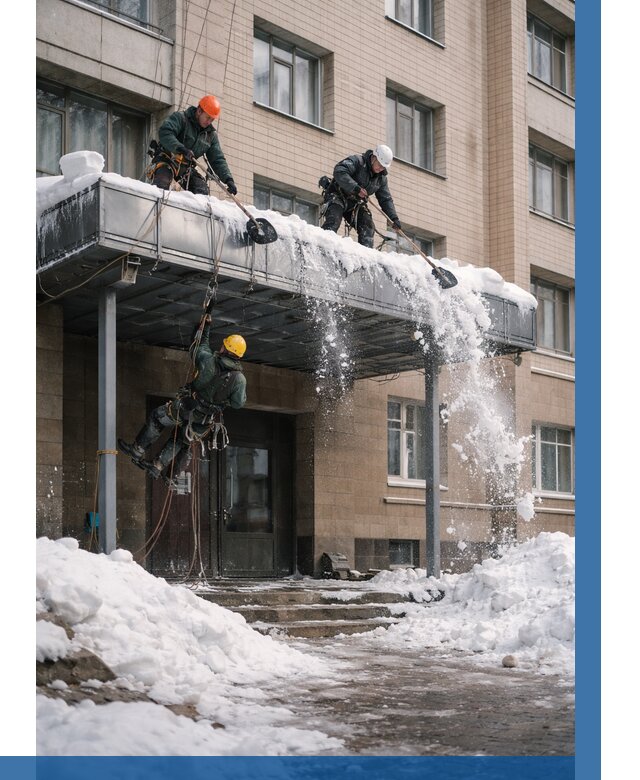 Очистка козырьков от снега в Апатитах от 3630 р. | ВЫСОТНИК-Птт