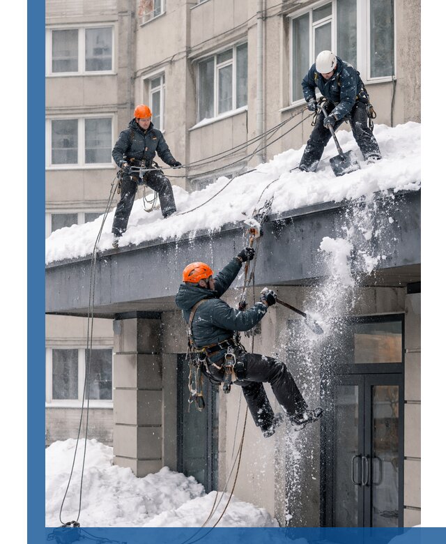 Безопасная очистка навесов от снега в Апатитах круглогодично