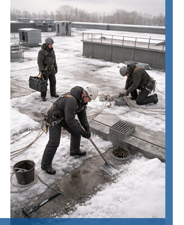 Абонентское обслуживание кровли зимой в Апатитах от 8298 р. | ВЫСОТНИК-Птт