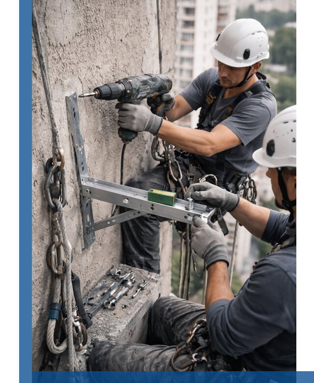 Установка кронштейнов кондиционера и крепежа в Апатитах