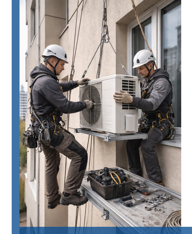 Перенос внешнего блока кондиционера в Апатитах с монтажом и крепежом