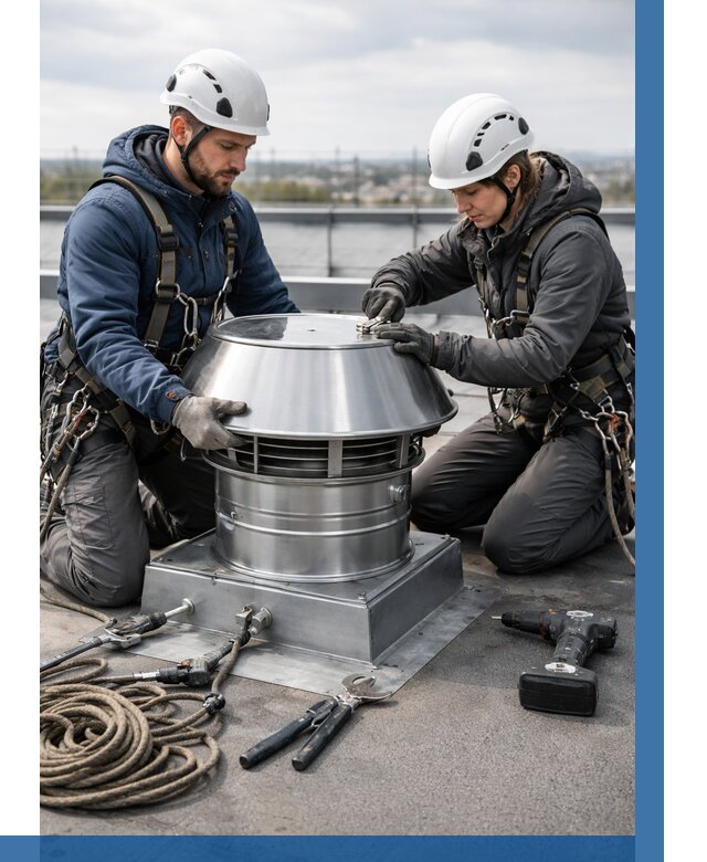 Установка дефлекторов на кровле в Апатитах от 4667 р. | ВЫСОТНИК-Птт