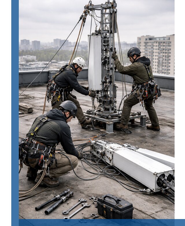 Демонтаж антенн на крыше зданий в Апатитах с гарантией