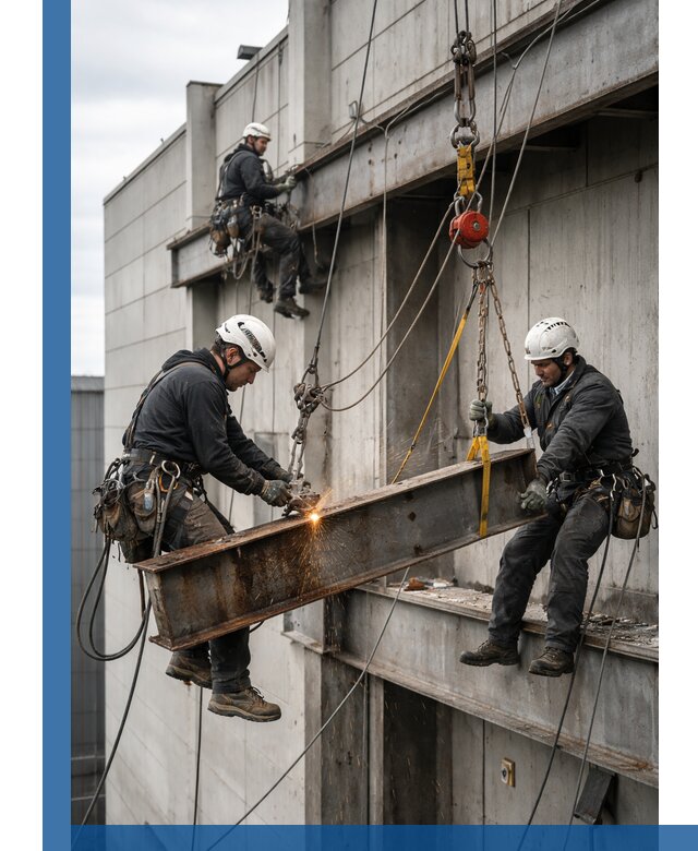 Демонтаж металлоконструкций на высоте в Апатитах под ключ