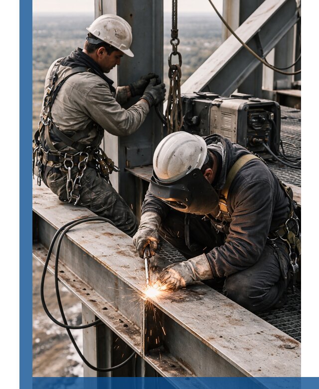 Высотные сварочные работы в Апатитах для промышленных объектов