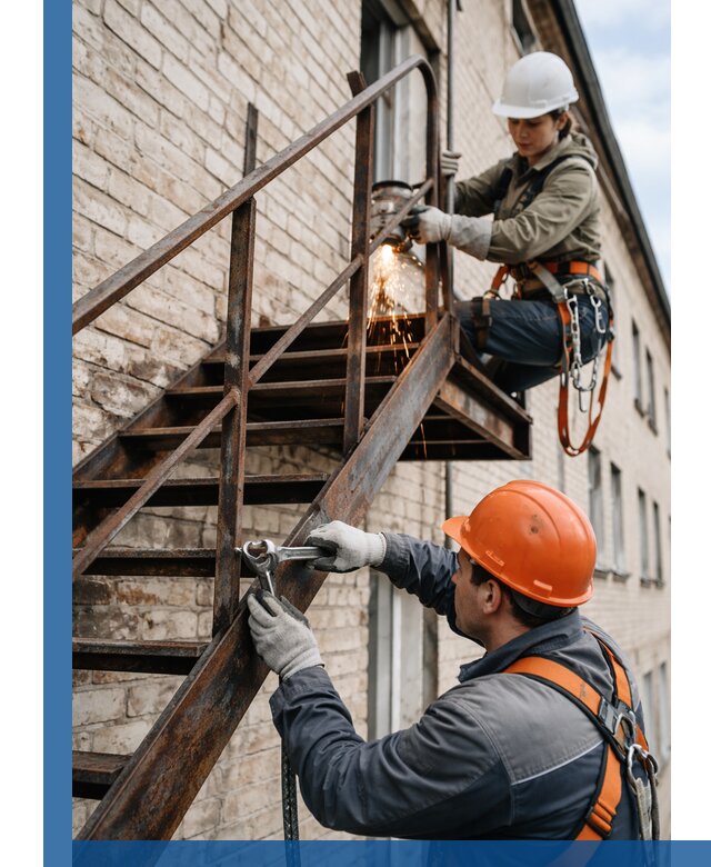 Ремонт и восстановление пожарных лестниц с выездом в Апатитах