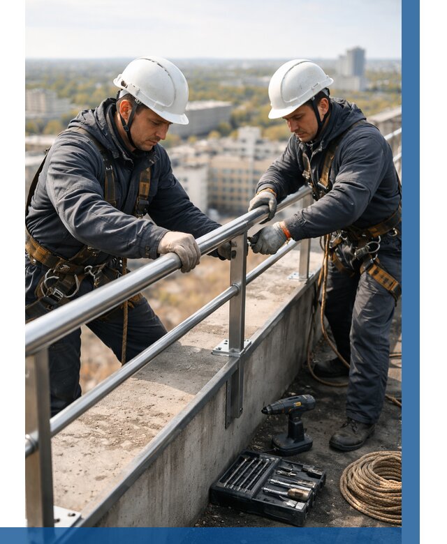 Монтаж перил на высоте в Апатитах от 2593 р. | ВЫСОТНИК-Птт