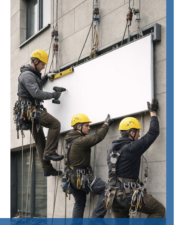 Монтаж рекламной вывески в Апатитах от 8298 р. | ВЫСОТНИК-Птт